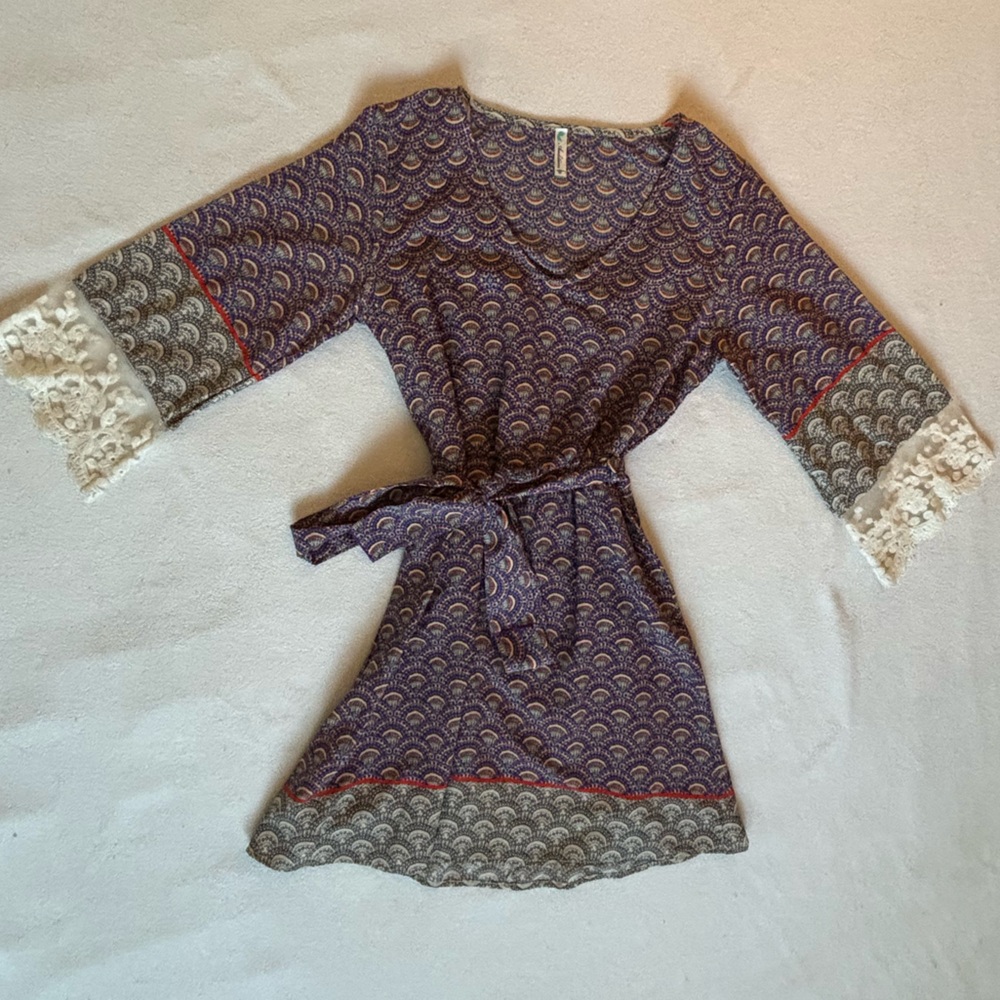 Multicolor Patterned Boho Dress